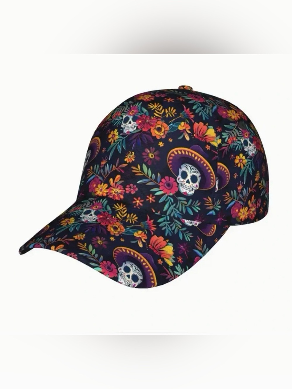 Day of the Dead Sugar Skull Skeleton Baseball Cap Mexican Design Unisex NEW